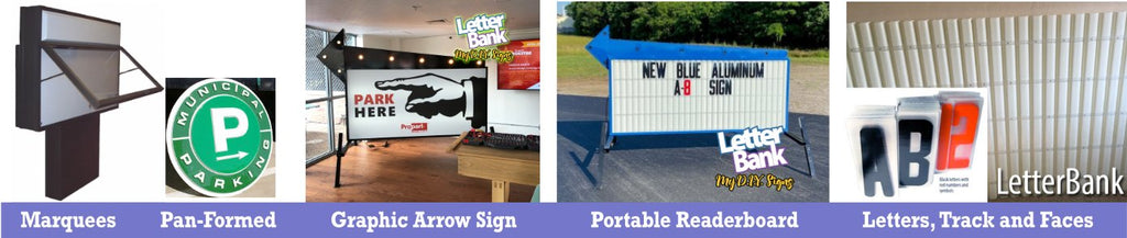 Permanent Marquees, Portable Readerboards, Letters + Parts
