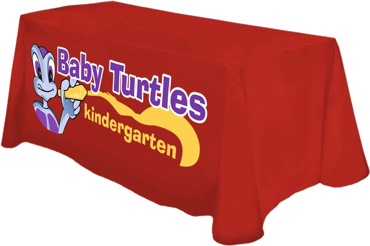 Full color front tablecloth for 4 foot table