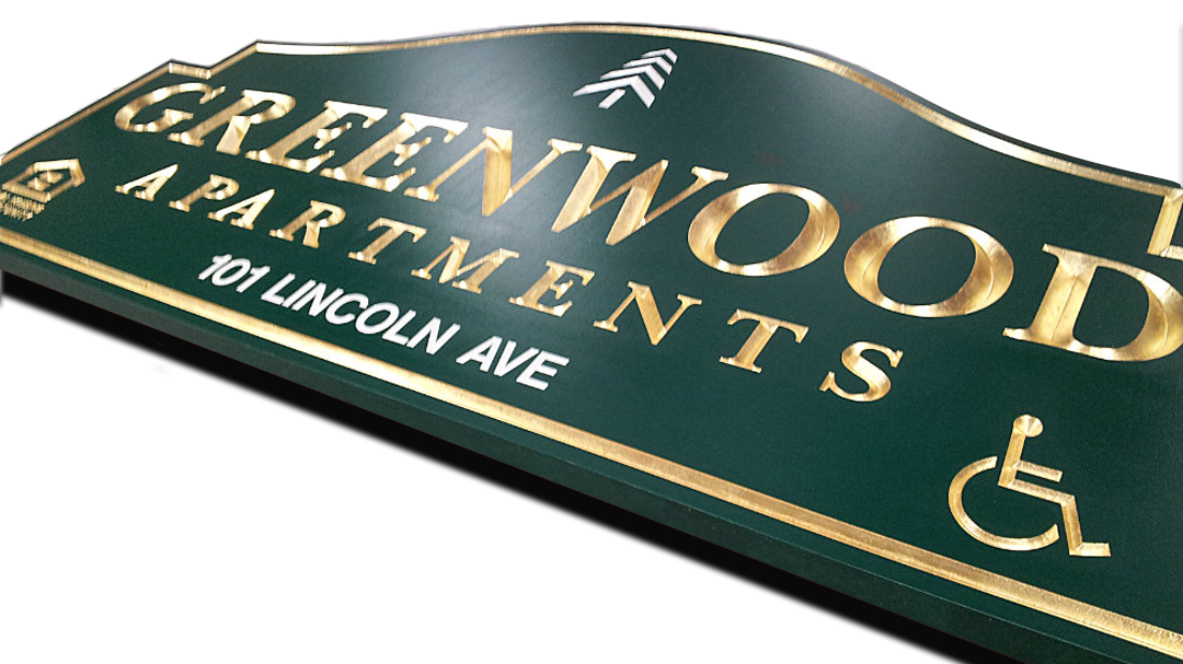 Dimensional building signs ENGRAVED