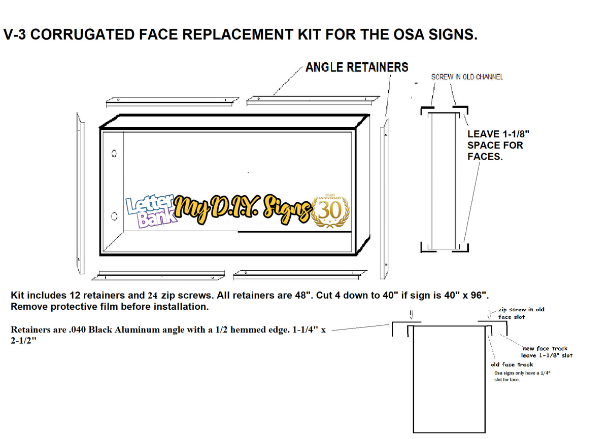 OSA adaptor for sign face replacements – LetterBank | MyDIYsigns