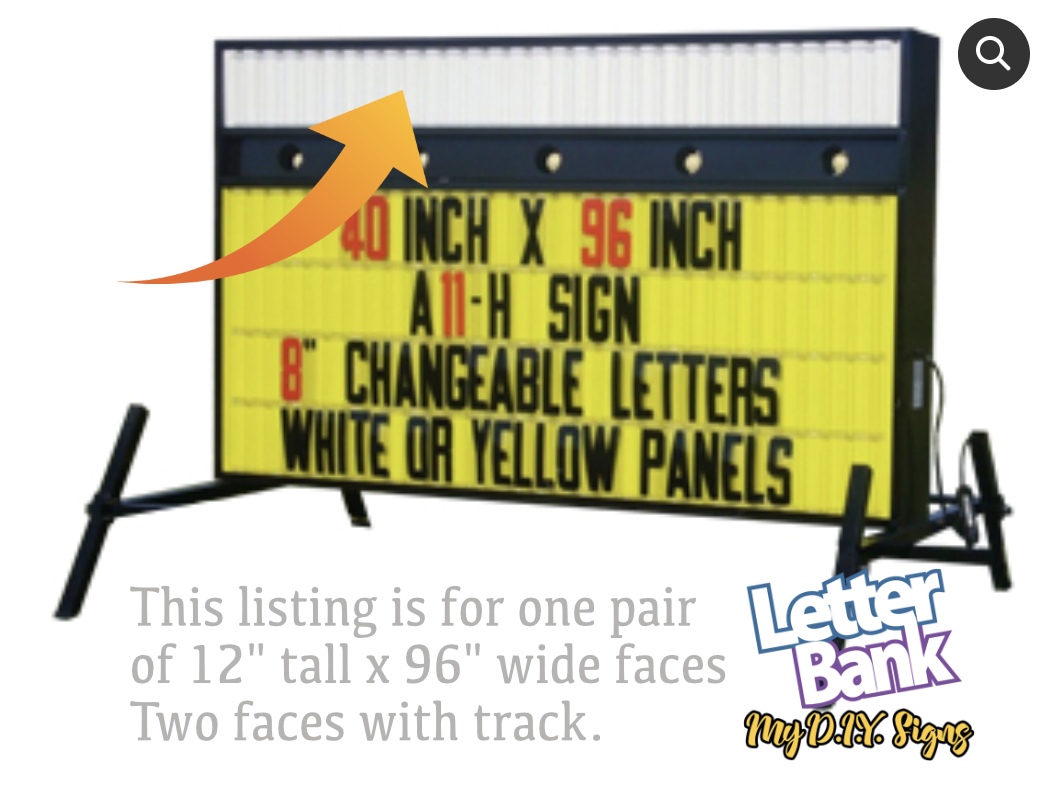 12" tall x96" Replacement Fiberglass v3 Sign Panels for Roadside Signs
