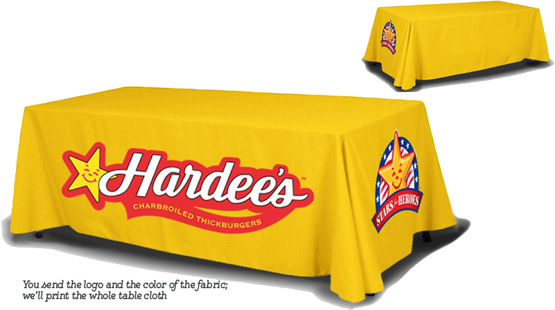 Economy 8 ft. Table Cloth printed in full color, full back