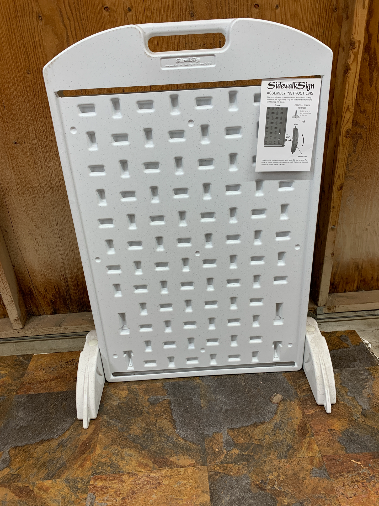 CLOSEOUT sidewalk sign frame, rugged molded, rust proof