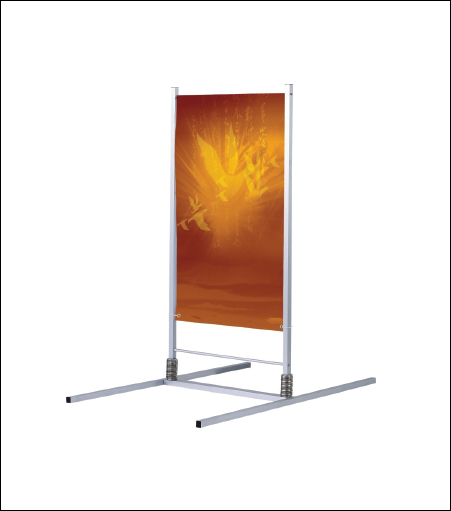 Economy banner frame for a 2-sided banner 24" wide, 46" tall