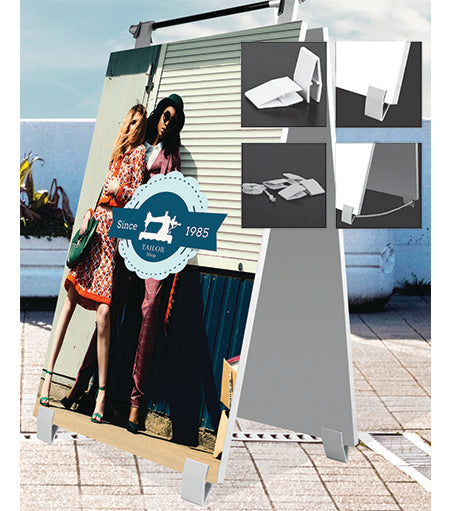 Plastic hinge system for making your own sidewalk signs