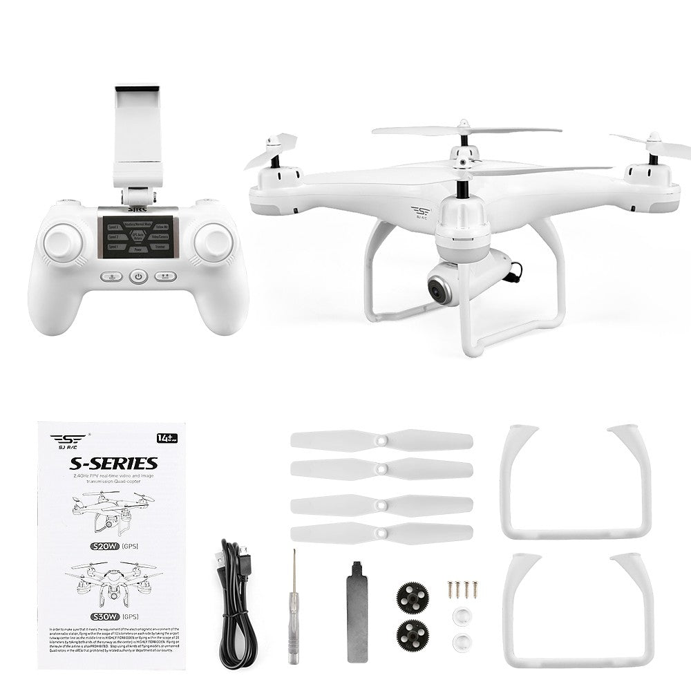 WOW RC Drone SJ R / C S20W RTF 4CH 6 Axis 2.4G With HD Camera 3.0MP 1920x1080 RC Quadcopter One Key To Auto-Return / Auto-Takeoff / Headless Mode RC Quadcopter / Remote Controller / Transmmitter / Camera
