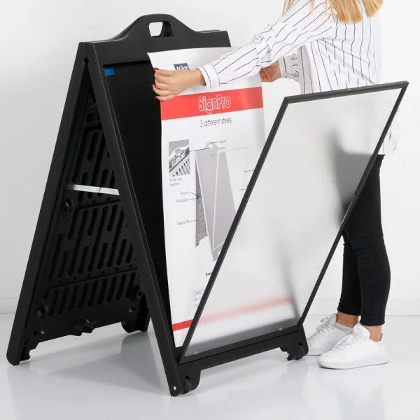 SignPro Sidewalk Sign – Black With Lens, 24x36 area – LetterBank ...