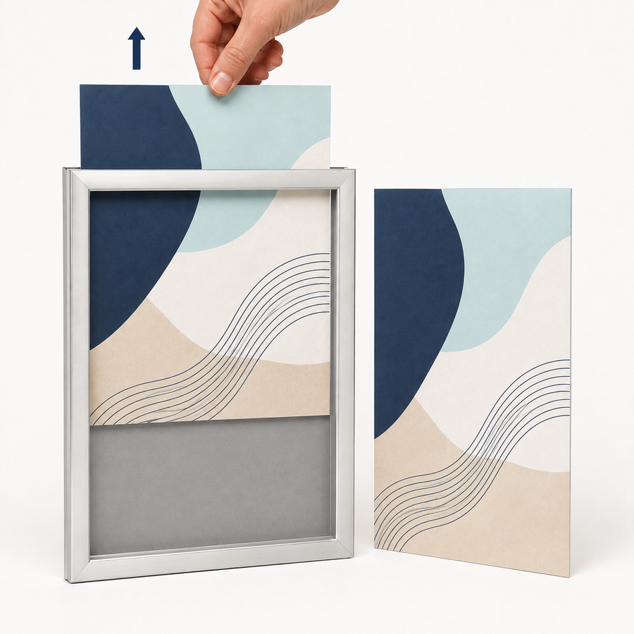Slide-in wall poster frame