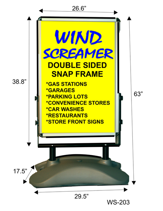 Wind Screamer Ballasted outdoor sign system