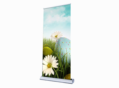 Banner Retractible with Stand 33x81"