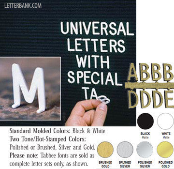 Bulletin Letter Sets, tabbed back