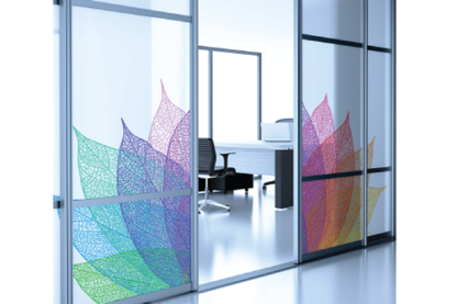 Privacy Design Window Etch in Full Color in self-adhesive film