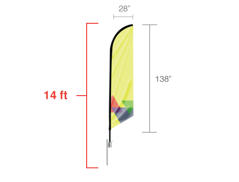 Banner Flags: 14ft. Feathered Angled Flag- Large