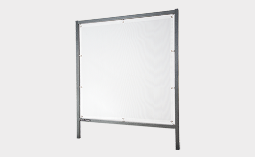 Outdoor in-ground banner and frame stand