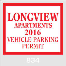 Parking Permits Stickers 2x3"