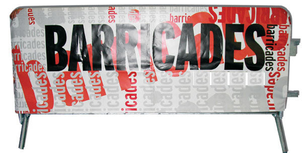 Printed Fabric Covers for Barricades, Metal frame