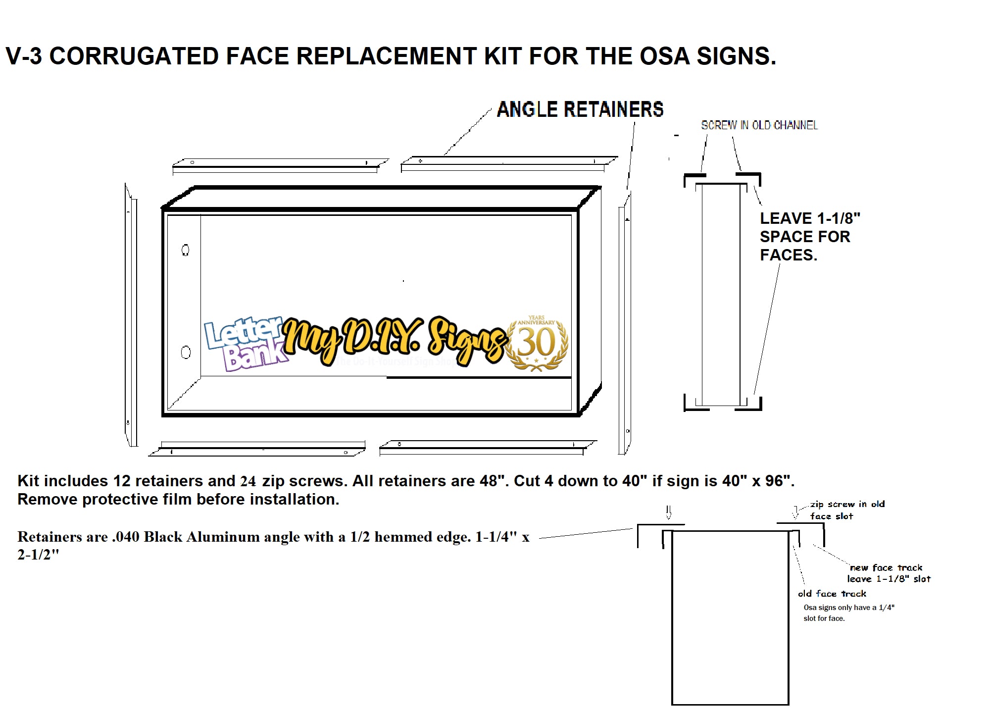 OSA adaptor for sign face replacements – LetterBank | MyDIYsigns