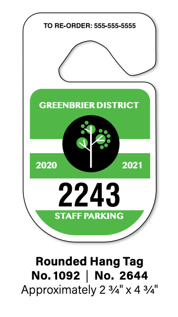 Rigid Parking Permits Hang Tags in 3 sizes