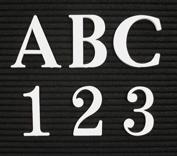 Letter Sprues Set: 1" white Roman style