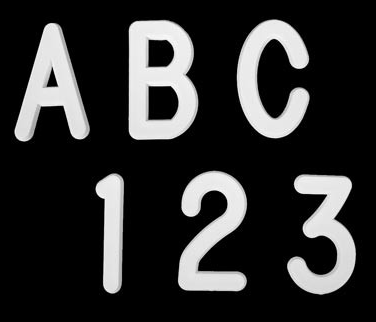 Letter Sprues Set: 2" white Helvetica style