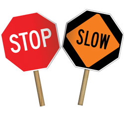 Slow / Stop Paddle Signs