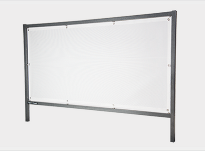 Outdoor in-ground banner and frame stand