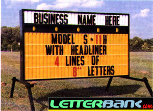 HUGE 8 foot [54" x 96"] A11h Business Portable Readerboard Signs with Headline Panel