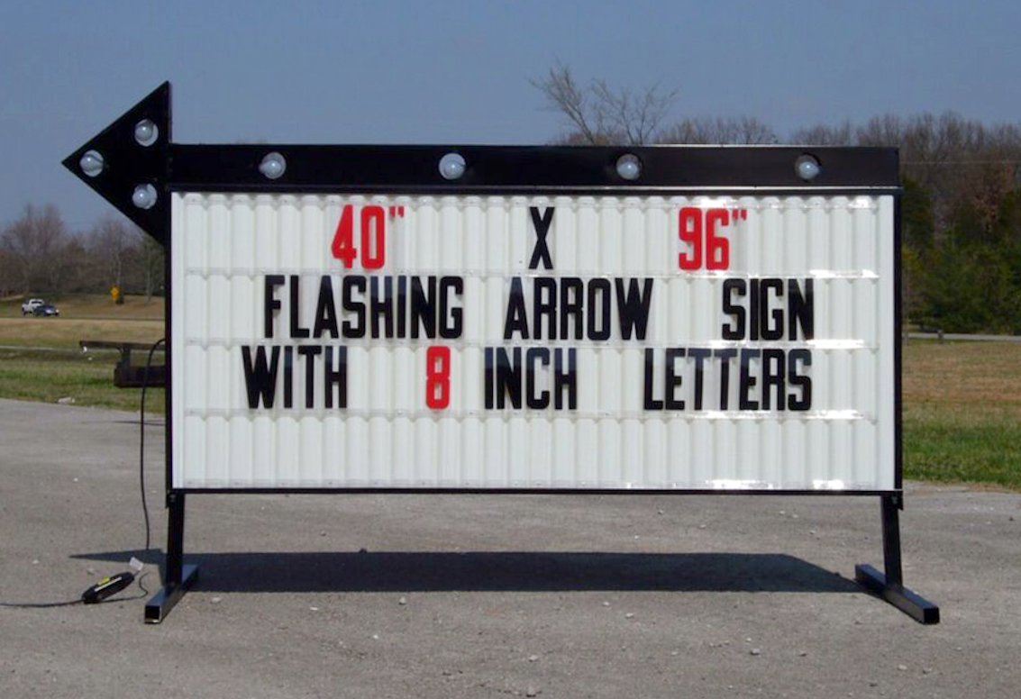 8 foot [40" x 96"]  A7s Arrow Portable Readerboard Signs