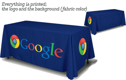 Economy 6 foot tablecloth printed in full color, full back