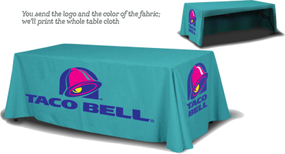 Economy 8 ft. Table Cloth printed in full color, open back