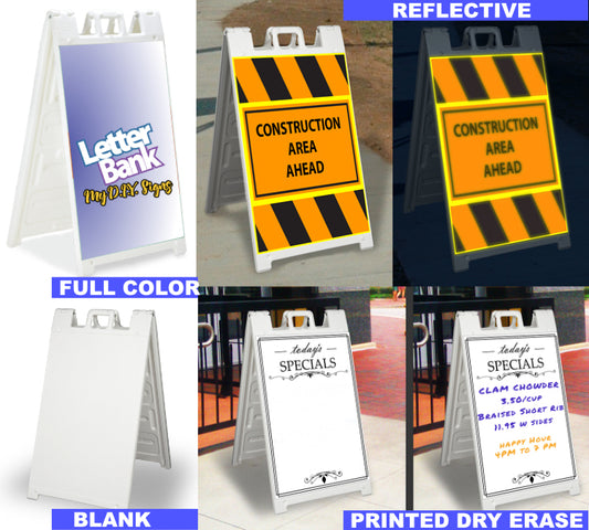 SignICade Curb Sign Frame Sign, Reflective or Dry-Erase
