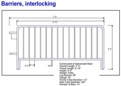 Printed Fabric Covers for Barricades, Metal frame