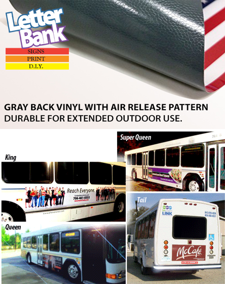 Printed Self-Adhesive Ads for sides of Buses, LRVs, Airport Transit, Trolleys