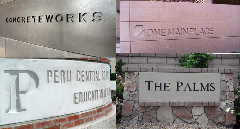 Single-use foam concrete casting letters to reverse-cast concrete ...