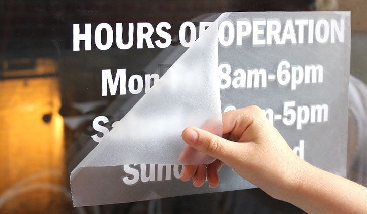 Ready-to-apply Window Sign Letters, self-adhesive