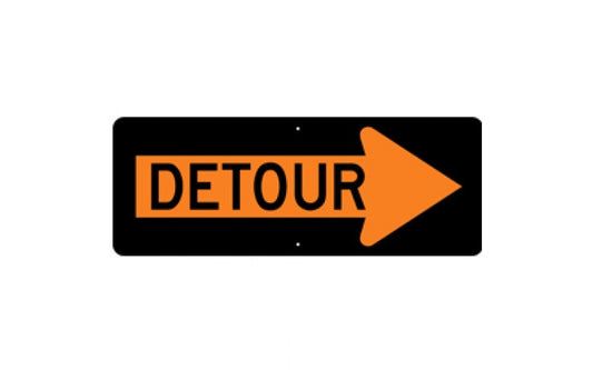 Detour Right Arrow 48x18"