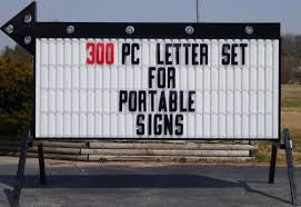 Flex/pvc letter set for Portable Roadside Signs