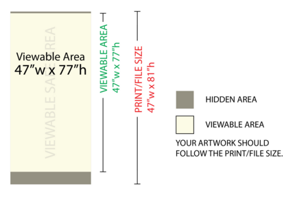 Banner Retractable and Stand 47x81"