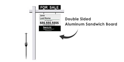 PROMOTIONAL Real estate post with 2-sided aluminum sandwich sign